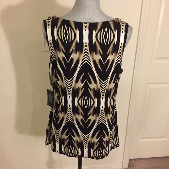 Vince Camuto Sleeveless Top w/Gold Metal Accents L - Picture 7 of 8
